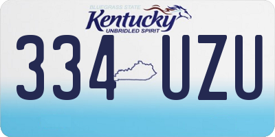 KY license plate 334UZU