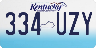 KY license plate 334UZY