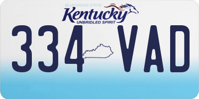 KY license plate 334VAD