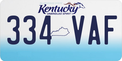 KY license plate 334VAF
