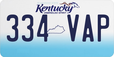 KY license plate 334VAP