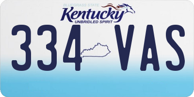 KY license plate 334VAS