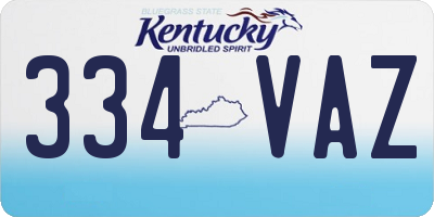 KY license plate 334VAZ