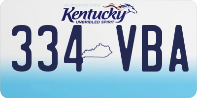 KY license plate 334VBA