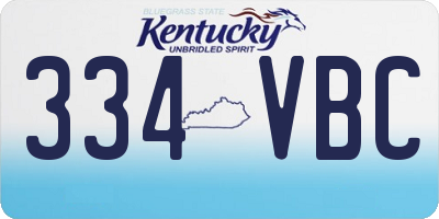 KY license plate 334VBC