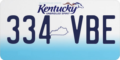 KY license plate 334VBE