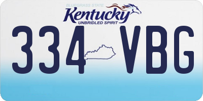 KY license plate 334VBG