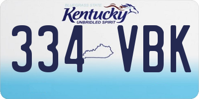 KY license plate 334VBK