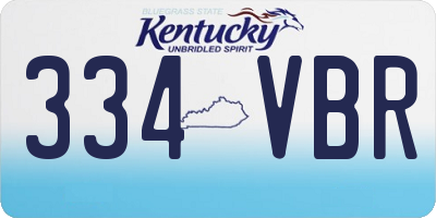 KY license plate 334VBR