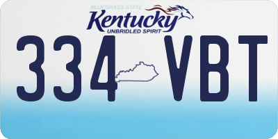 KY license plate 334VBT