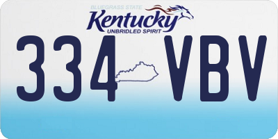 KY license plate 334VBV