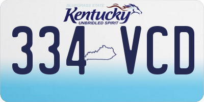 KY license plate 334VCD