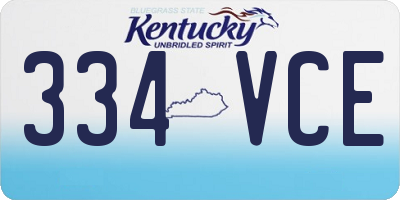KY license plate 334VCE