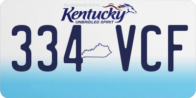 KY license plate 334VCF