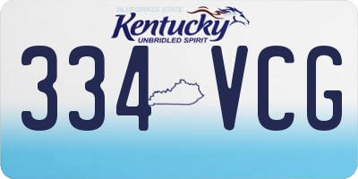KY license plate 334VCG