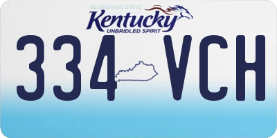 KY license plate 334VCH