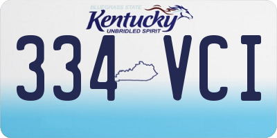 KY license plate 334VCI