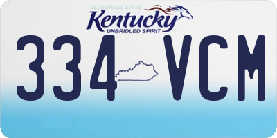 KY license plate 334VCM