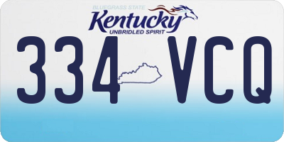KY license plate 334VCQ