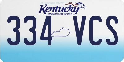 KY license plate 334VCS