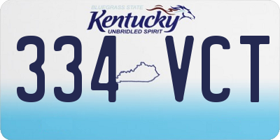 KY license plate 334VCT