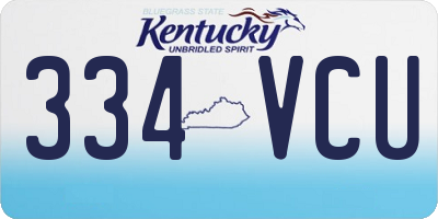 KY license plate 334VCU