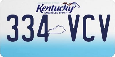 KY license plate 334VCV