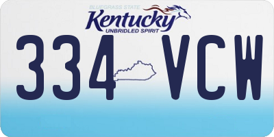 KY license plate 334VCW