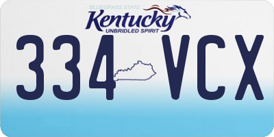 KY license plate 334VCX