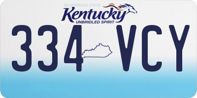 KY license plate 334VCY