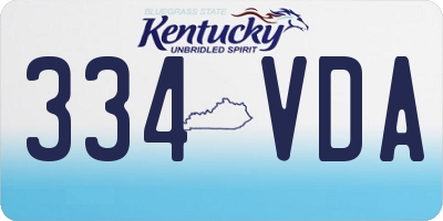 KY license plate 334VDA