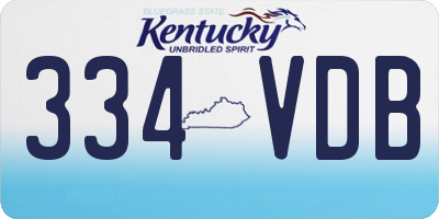 KY license plate 334VDB