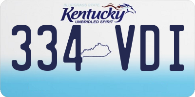 KY license plate 334VDI