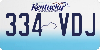 KY license plate 334VDJ