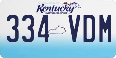 KY license plate 334VDM