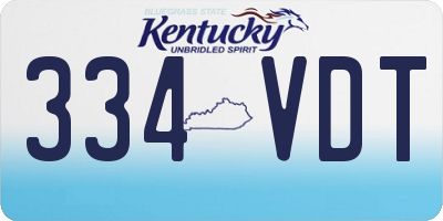 KY license plate 334VDT