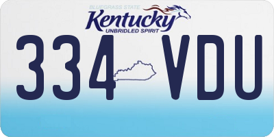 KY license plate 334VDU