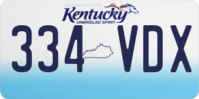 KY license plate 334VDX