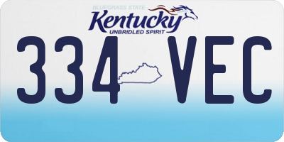 KY license plate 334VEC