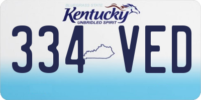 KY license plate 334VED