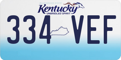 KY license plate 334VEF