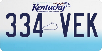 KY license plate 334VEK