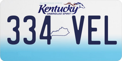 KY license plate 334VEL