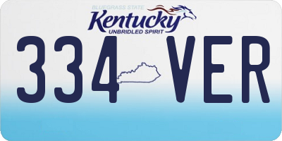 KY license plate 334VER