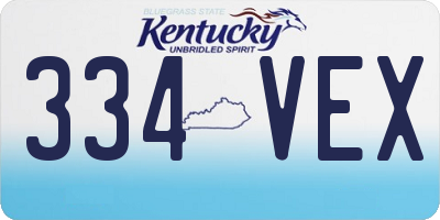 KY license plate 334VEX