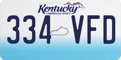 KY license plate 334VFD