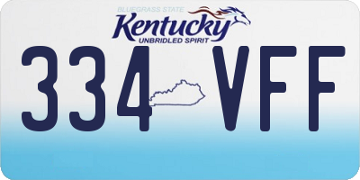 KY license plate 334VFF