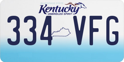 KY license plate 334VFG
