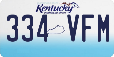 KY license plate 334VFM
