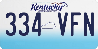 KY license plate 334VFN